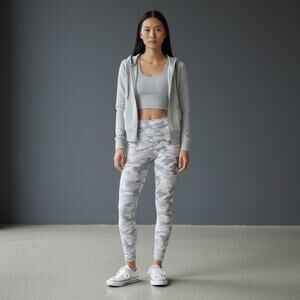 Extra small Yogalicious Lux buttery High Waist Gray/Silver Camo Ankle Leggings